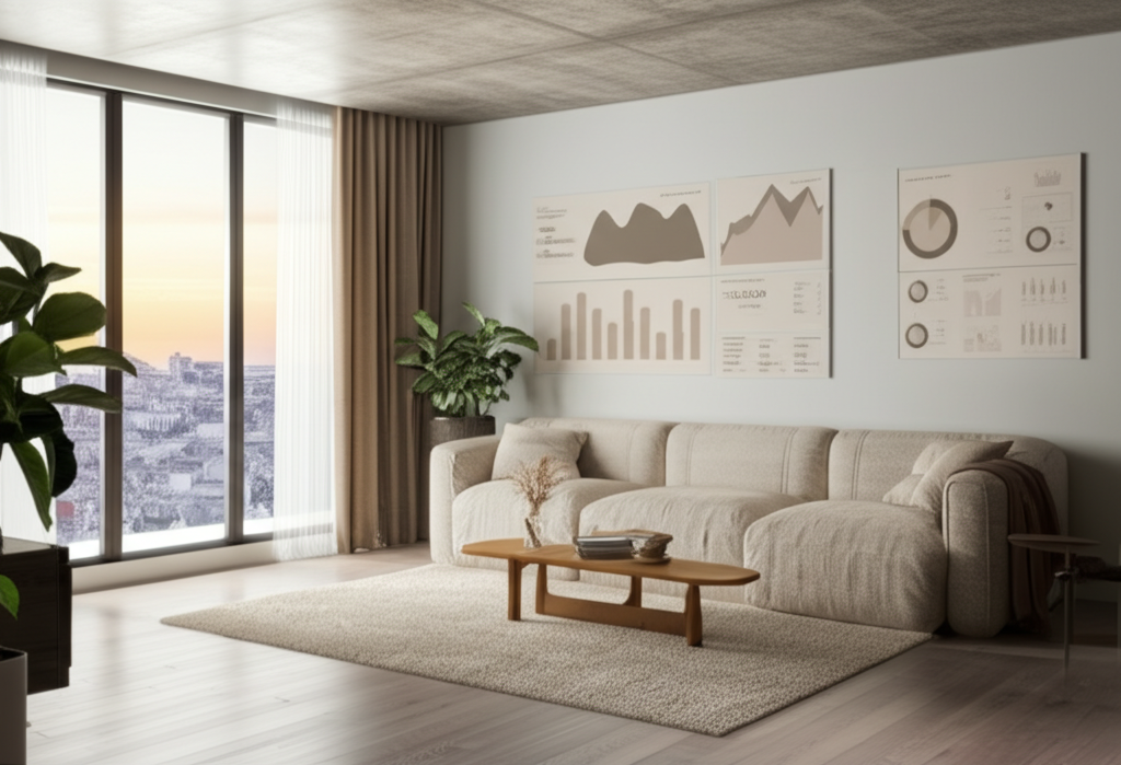 Apartamento moderno — salón luminoso